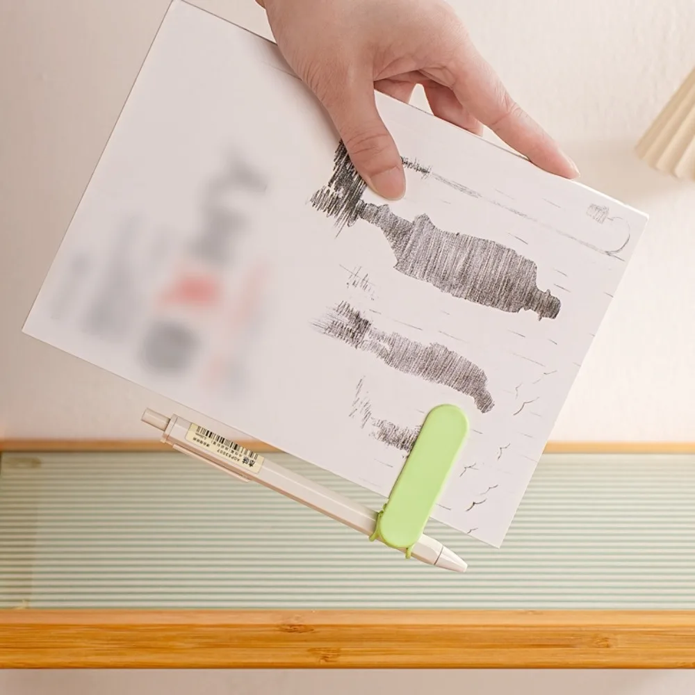 New Silicone Bookmark Clip Cute Elephant Automatically Follows Notebook Page Divider with Pen Holder Page Flipping for School