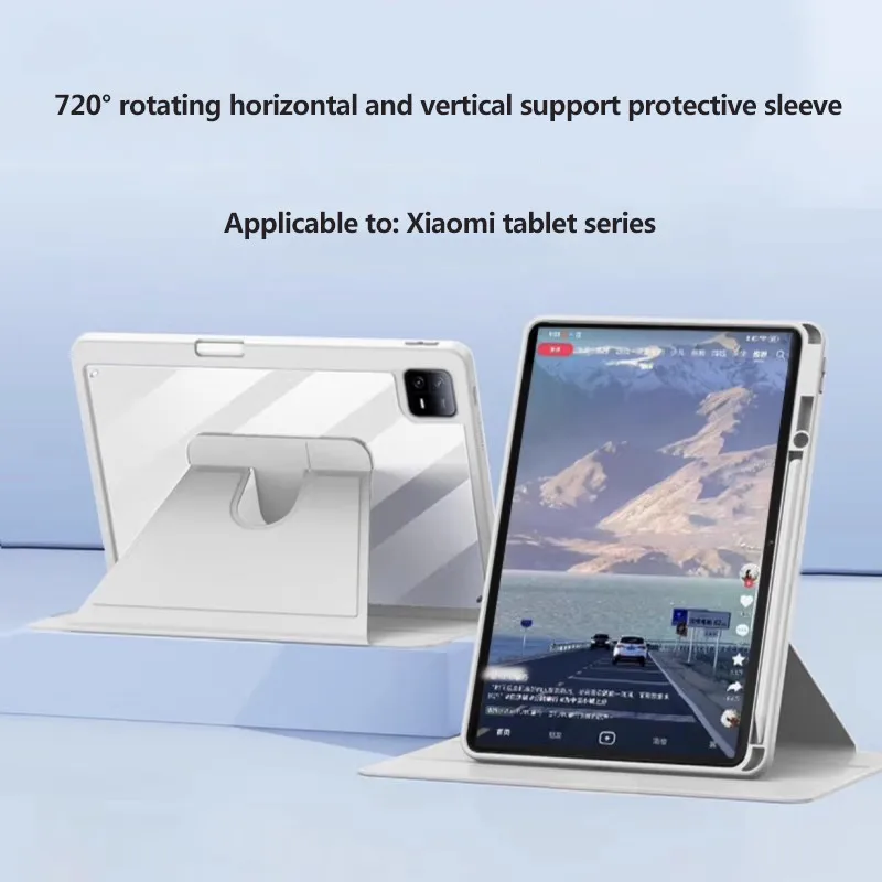 

360 ° Вращающийся акриловый чехол для планшета Xiaomi Pad 7 11,2 2024 7 5 6 Pro 11 Redmi Pad SE 8,7 11 Pad 10,61 со слотом для ручки