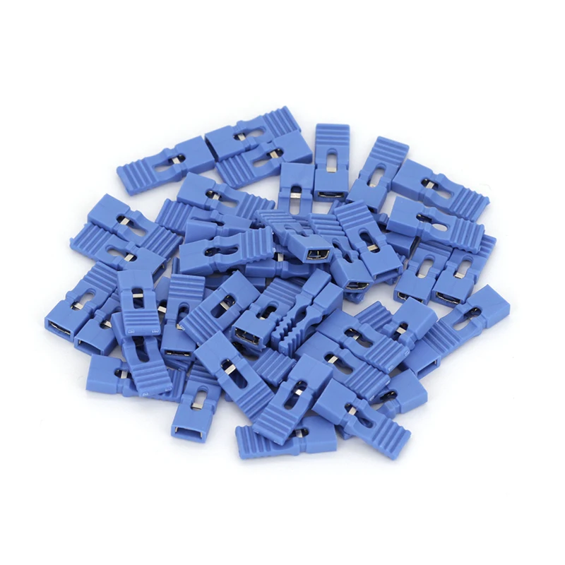 100PCS jumper cap short circuit cap spacing 2.54mm black yellow blue red short circuit block pin connector cap long handle cap