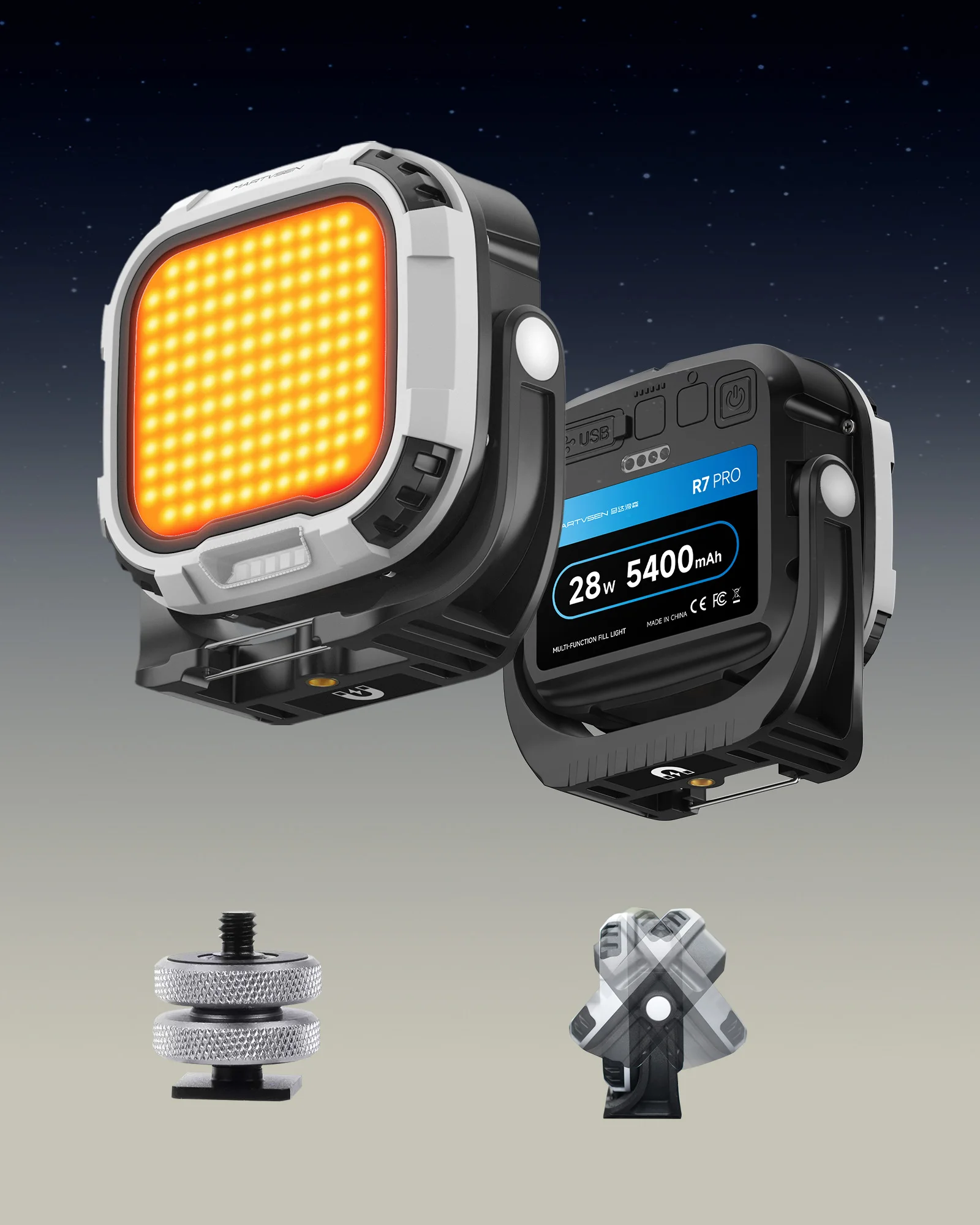 Fill Light 28W Magnetic LED Video Camera Lighting Handle &1/4in CRI≥95 2700K-6500K Cold Shoe for Video Recording Custom Gifts