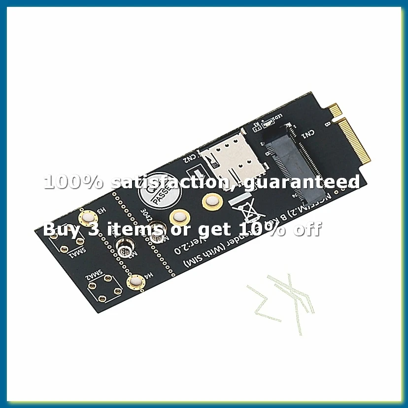 M.2(NGFF) Key B Adapter with SIM Slot for 3G/4G/5G Module Supports NANO SIM Card and 3042/3052 Type M.2 Key B Card Size-DTA9
