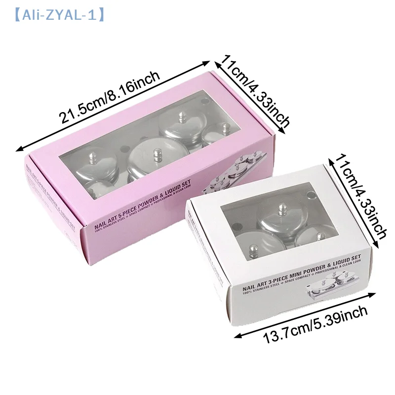 【ZYAL-1】3/5개 스테인리스 다펜 디쉬 컵 세트 살롱 매니큐어 아크릴 파우더 액체 용기 정리 트레이 다펜 디쉬 도구