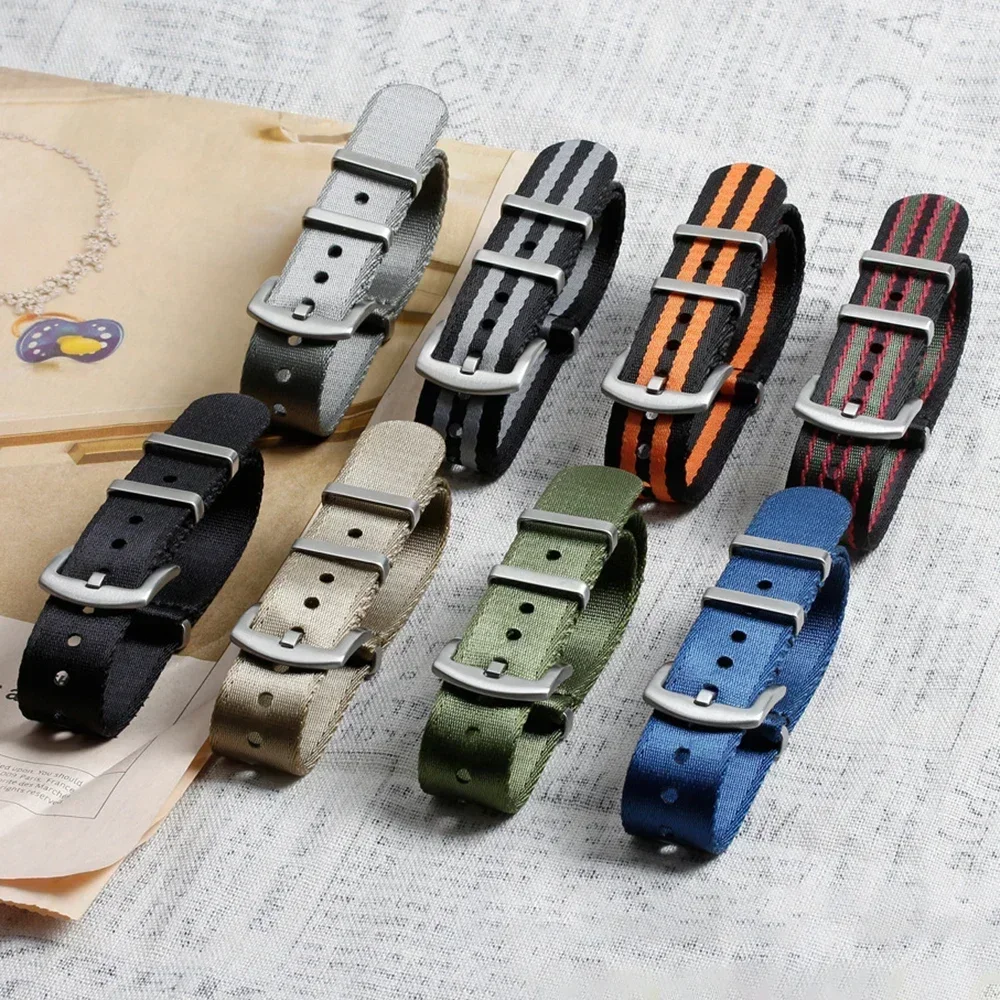 High Density Nylon Strap for Omega Seamaster 007 20mm 22mm Soft Nylon Bracelet for Seiko Military Watchband for Samsung Galaxy