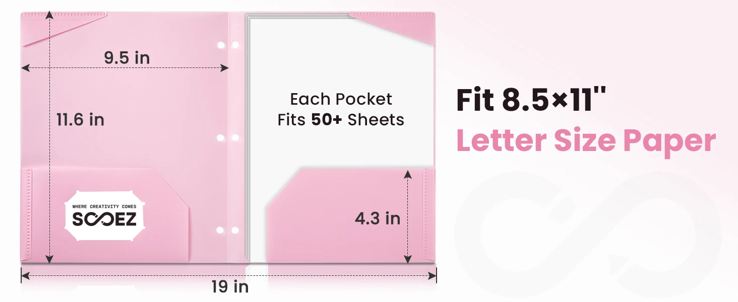 pocket folder for 3 ring binder with 14 colors