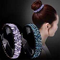 Women Girls Expanding Hairpin Flowers Hair Clips Crystal Hair Claw Rhinestone Hairpins Bird Nest Twist Clip