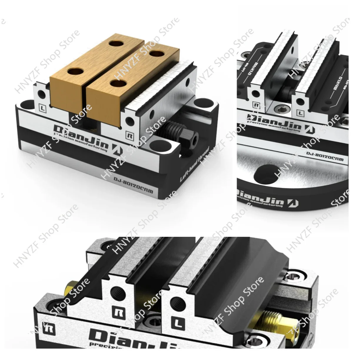 DJ-6080H Self Centering Vise Four-Five-Axis Fixture Quick Clamping 2-8 Inches Positive And Negative Adjustment for Precision Wor