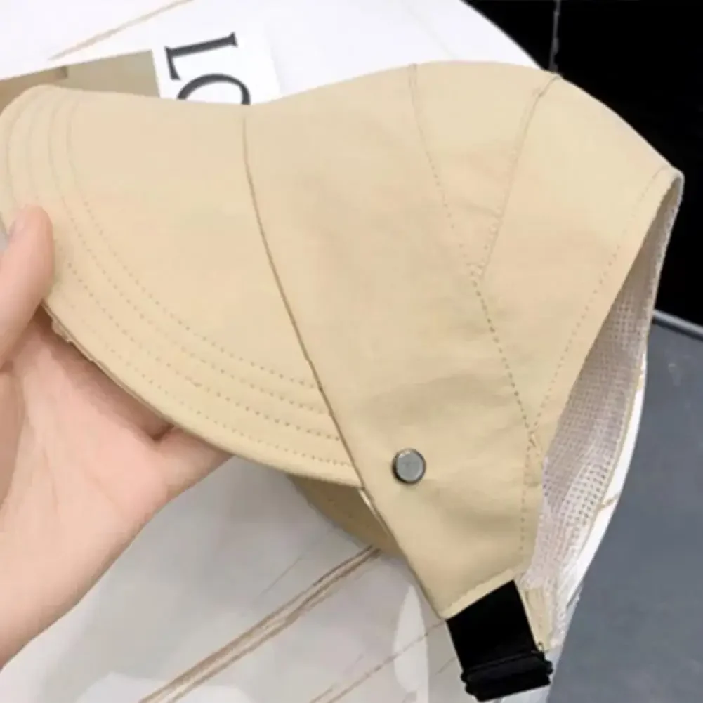 قبعة بلون سادة قابلة للتنفس في الهواء الطلق مع حافة كبيرة للنساء قبعة شمس صيفية مجوفة بحافة ممتدة للحماية من الشمس