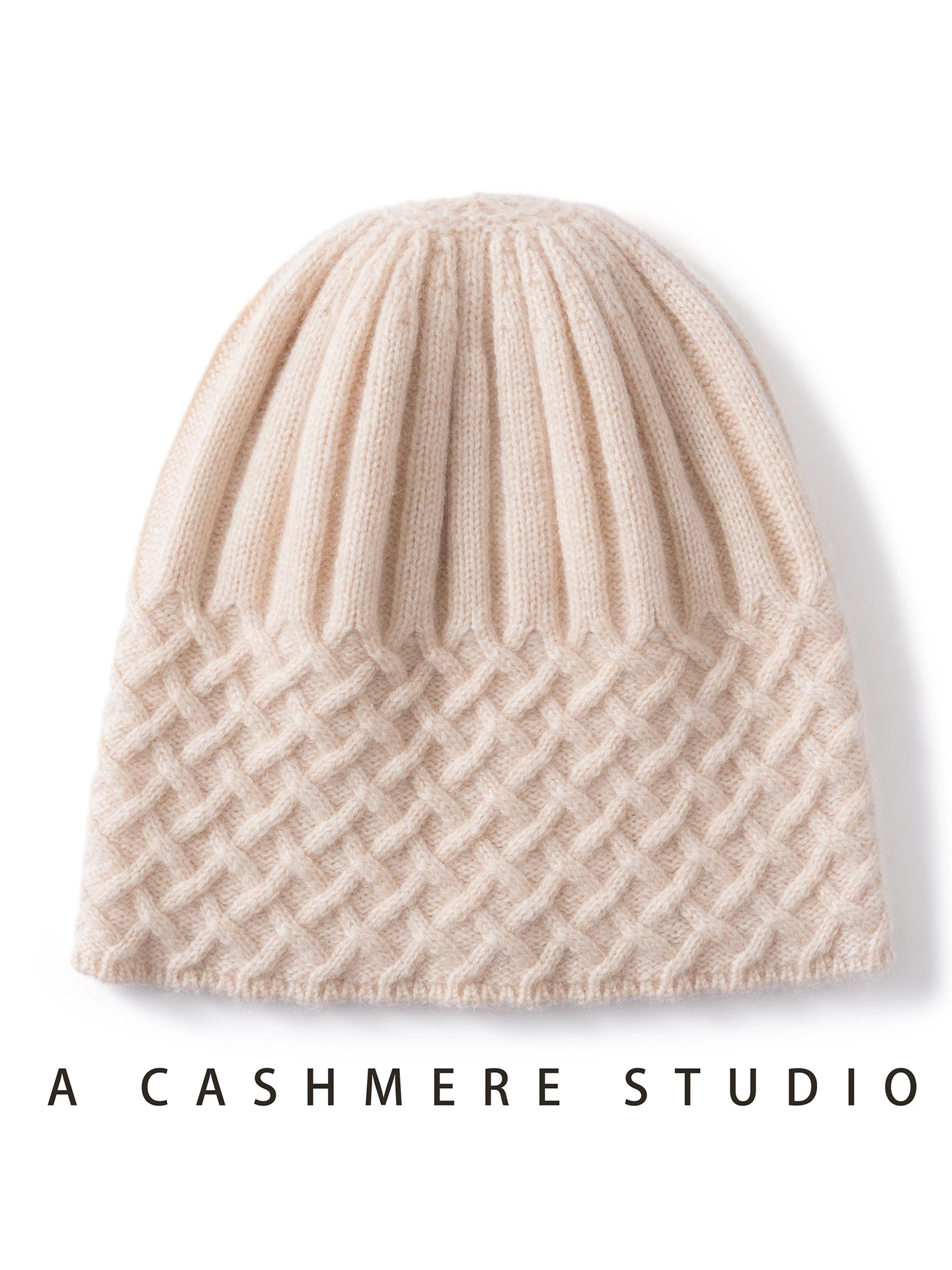 autumn-winter-women's-casual-hat-pure-color-half-twisted-flower-warm-diamond-shaped-ear-protection-hat-goat-cashmere-knitted