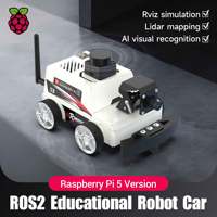 Raspberry Pi 5 Car ROS2 Educational Robot Kit with MS200 TOF Lidar Support SLAM Mapping Navigation AI Visual Recognition Python3