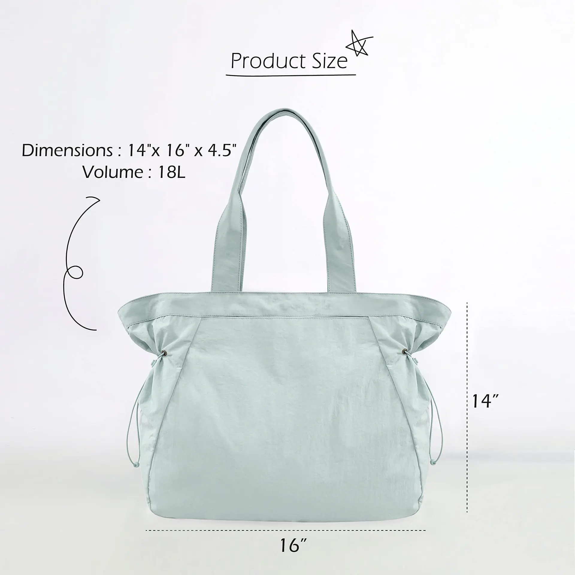 Tote Handbag18L กันน้ําโยคะ Casual ผู้หญิงขนาดใหญ่กีฬากระเป๋าสะพาย Weekender กระเป๋าเดินทางผู้หญิงพร้อมกระเป๋าแป้ง