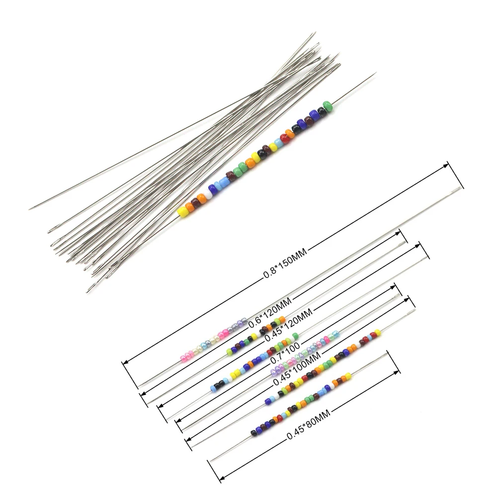 

6PCS Of 80-150MM Stainless Steel Long Needle Beading, Slender And easy To String Microbeads, Fine Needle DIY Handmade Beading