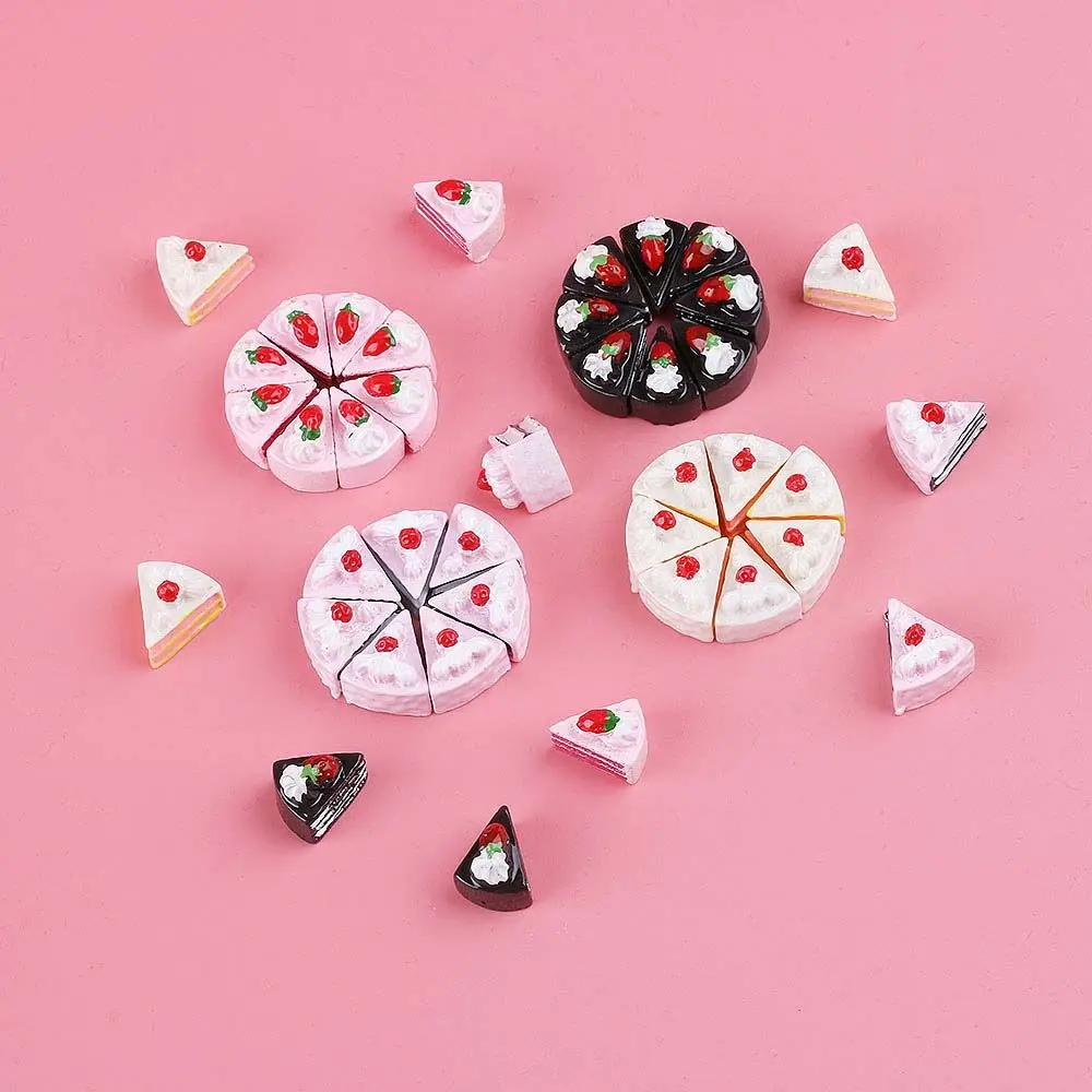 10 Pcs DollHouse Cakes Kawaii DIY Miniature Artificial Fake Doll Food Cake Resin Ornament Craft Play Doll House Accessories