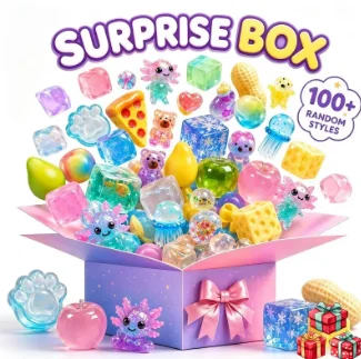 Boîte mystère de plus de 120 jouets anti-stress, nourriture simulée, jouet squishy anti-stress pour les pieds, jouet à presser, mochi squishy, jouets anti-stress