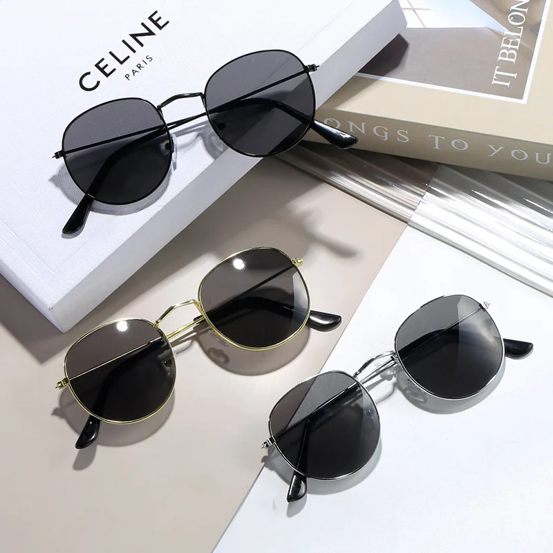 Okrągłe okulary przeciwsłoneczne męskie Vintage metalowe okulary przeciwsłoneczne dla kobiet luksusowej marki gogle okulary przeciwsłoneczne damskie okulary przeciwsłoneczne dla kobiet mężczyzn ﻿