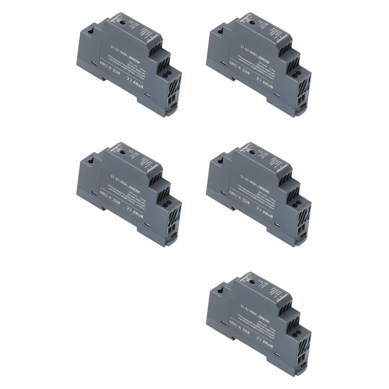 B17C 5X DIN Rail Power Supply 12V DC 1.25A 15W, Input 100-240V AC 50/60Hz DIN Rail Transformer