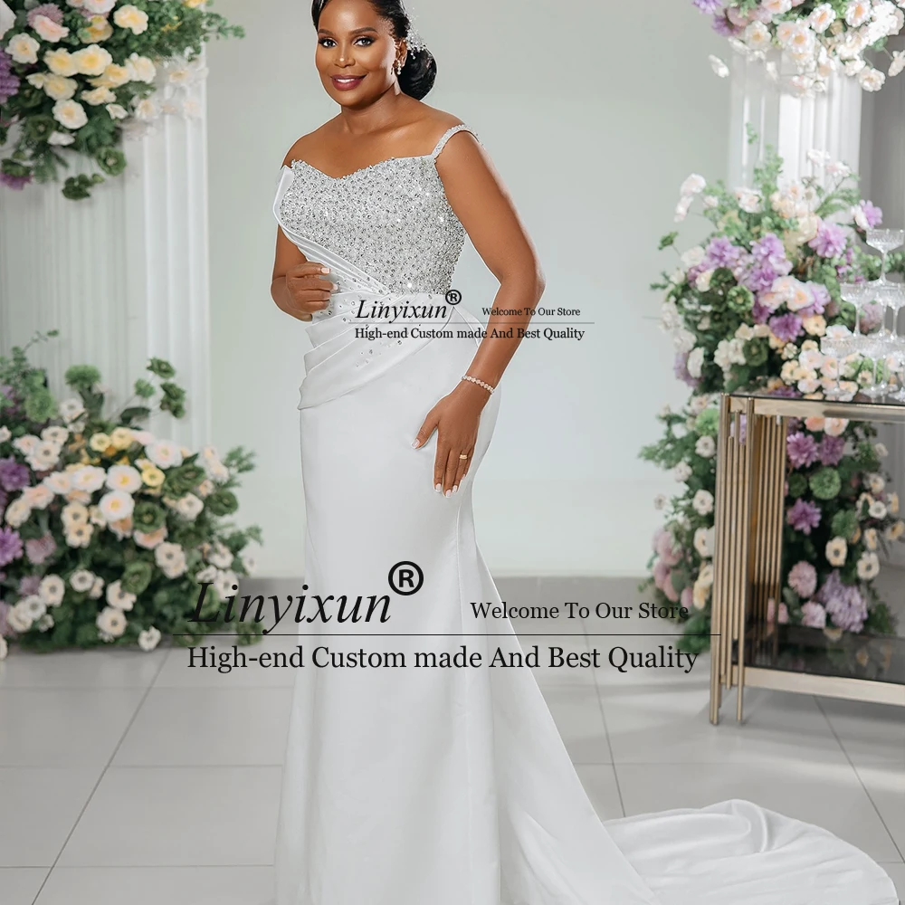 فساتين زفاف كريستال أنيقة 2025 قبالة الكتف انفصال قطار حورية البحر زي العرائس مخصص vestido de novia gotico #3