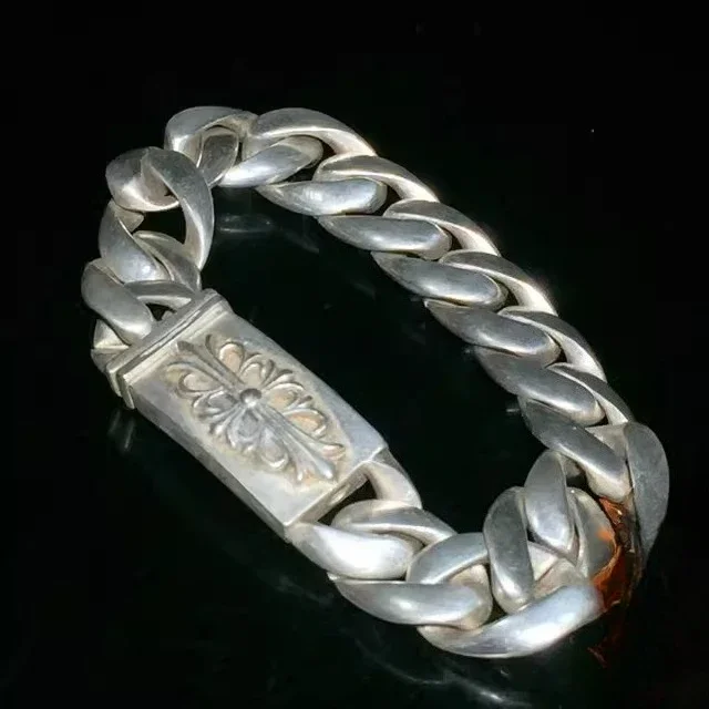 old silver bracelet Tibetan silver handmade ethnic style domineering fashion trendy men silver bracelet life gift jewelry