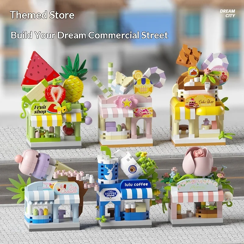 Micro Particle Building Blocks, Shopping Malls, Department Stores, Chain Stores, Street View Decorations, Puzzle Assembly Toys