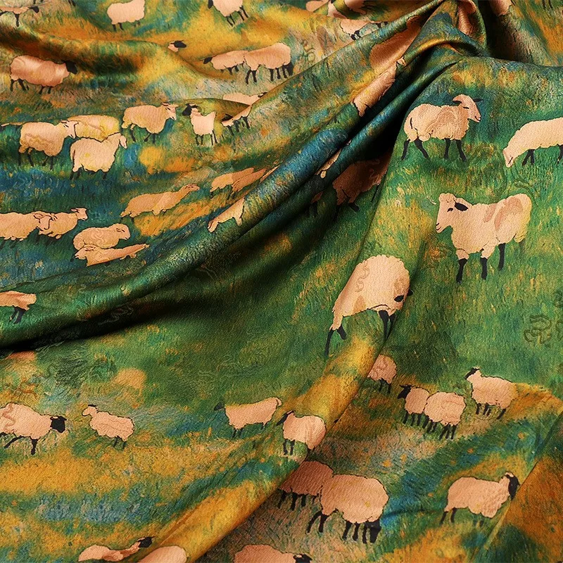 تتوفر قماش الجاكار الجبلي ثقيل الوزن من Xiangyunsha Hanfu cheongsam ولحم الضأن الصغير على الطراز القديم الآن
