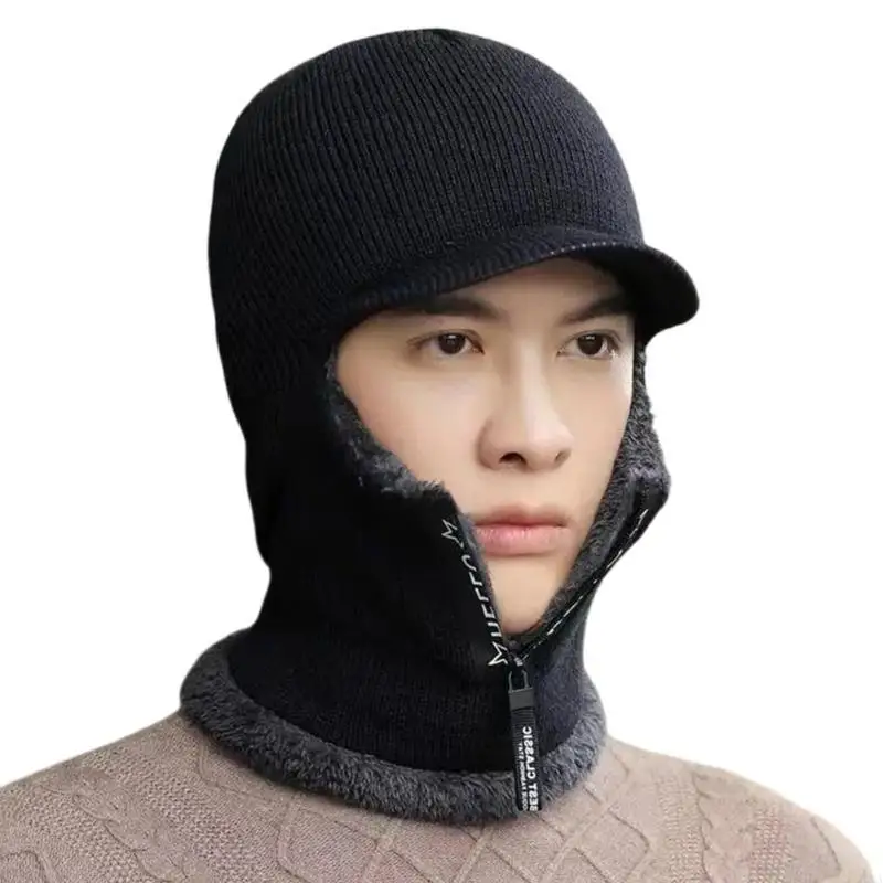 

L5YA Thermal Fleece Windproof Balaclava Hat Thicken Neck Warmer Hat for Skiing Cycling and Outdoor Sports Unisex Winter Hat