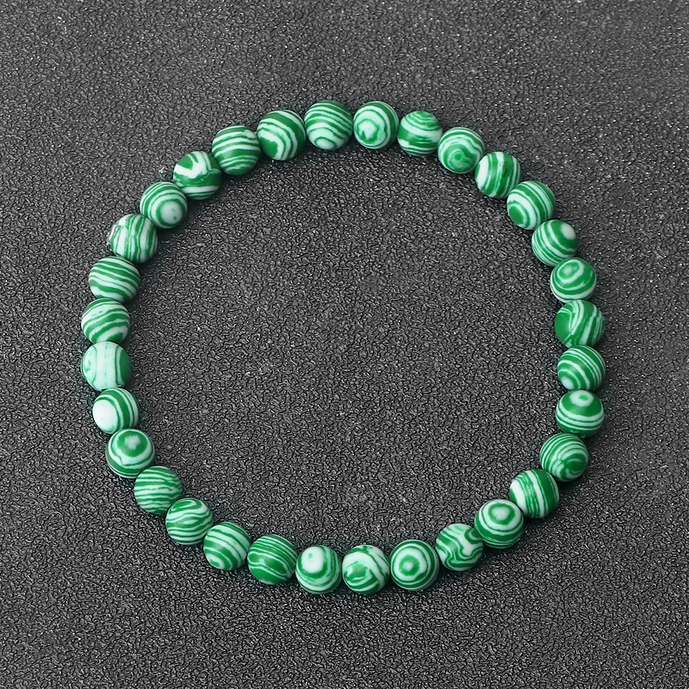 Men Natural Stone Bracelet Multicolors 6mm Malachite Beaded Stretch Bangles for Women Energy Yoga Bracelets Friendship Jewelry