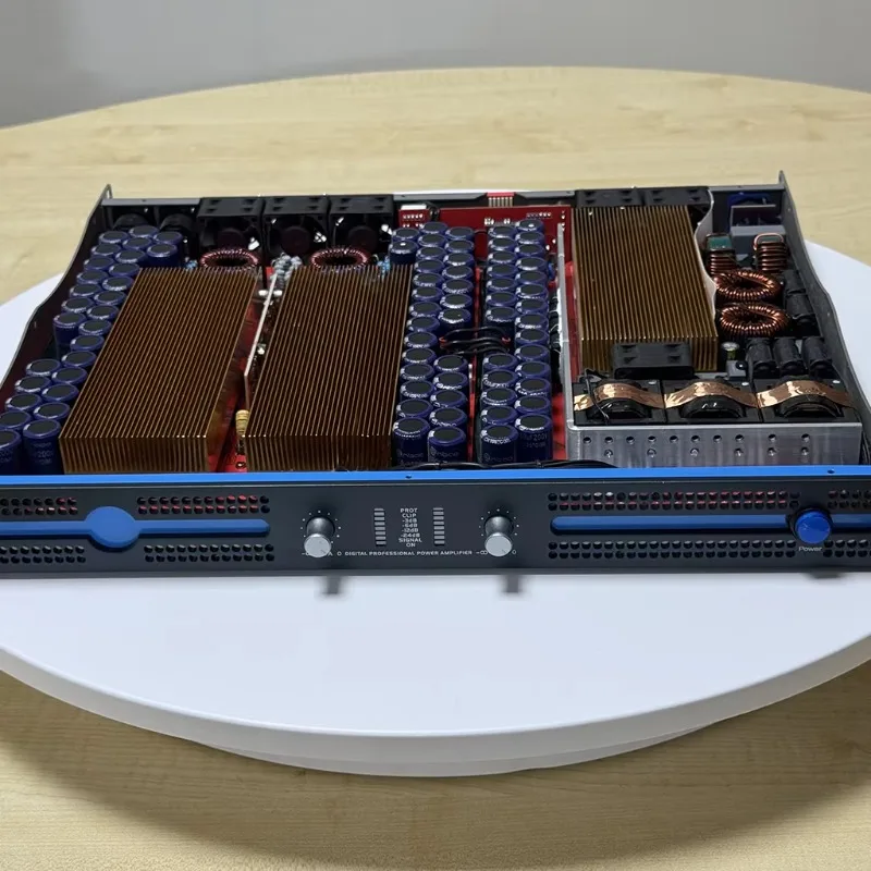 2400W Digital Amplifier Professional Class D Power Supply Audio Processor System 2-Channel AC Power Mode Metal DJ Sound
