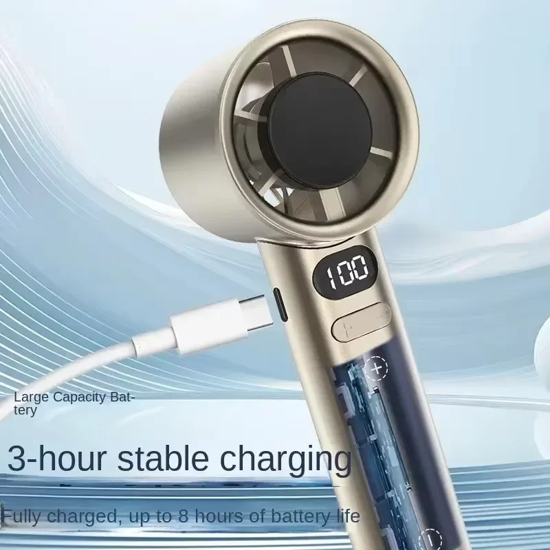 New Mini Handheld Fan 120 Speed Portable Desktop Fans Instant Cooling with Ice Mode Rechargeable Stylish Personal for Women