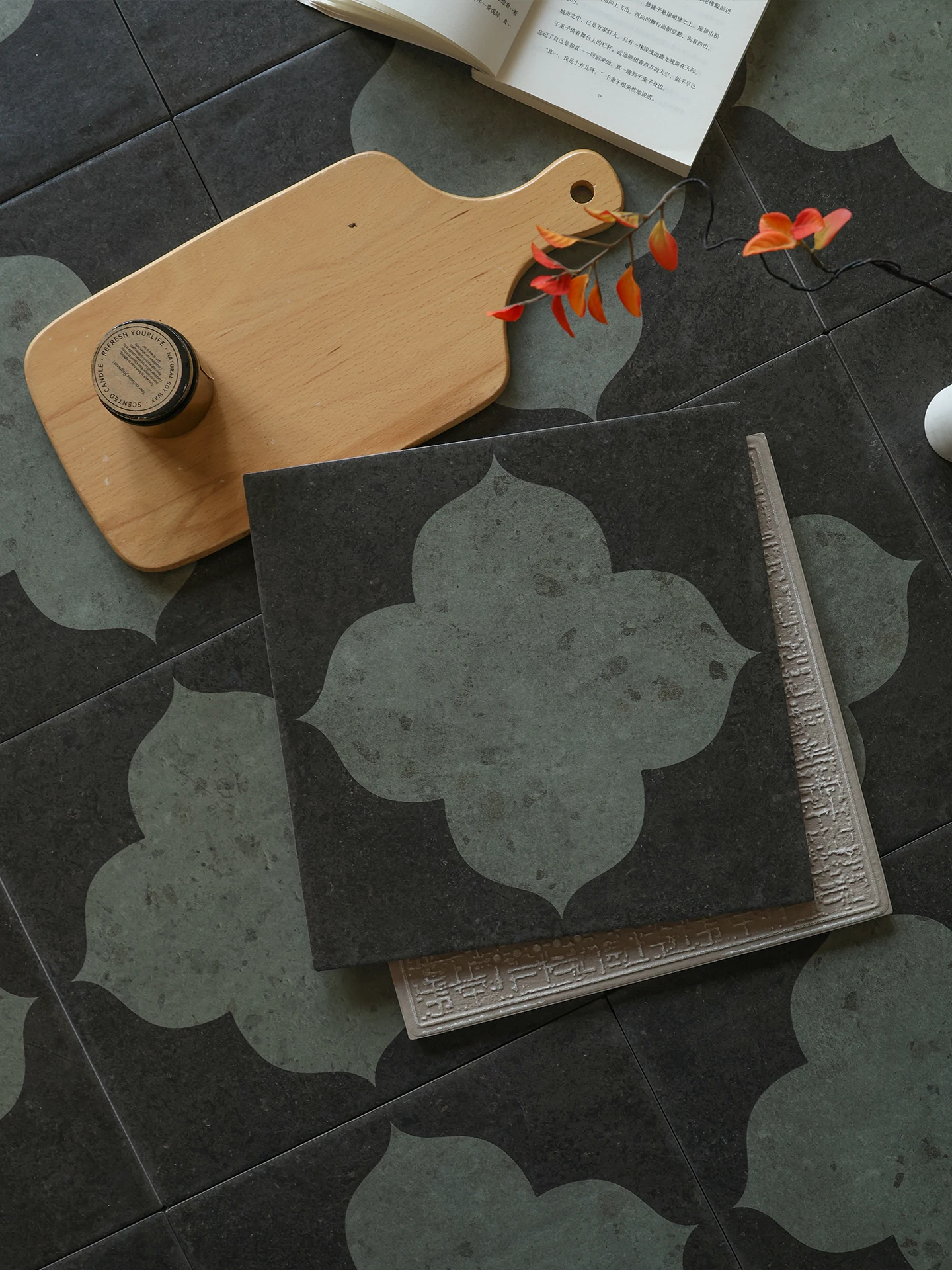 Retro style matte black tiles, homestay kitchen bathroom balcony restaurant cafe courtyard non-slip floor tiles