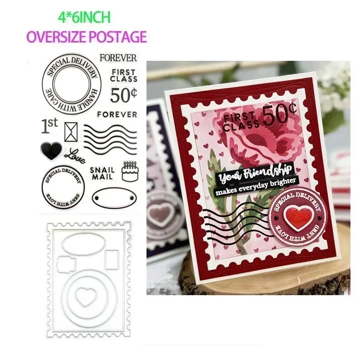 Übergroße, übergroße Porto-Stanzform, klare Stempel, Schablone für die Herstellung von Blumen, Geburtstagskarten, Scrapbook Dezember