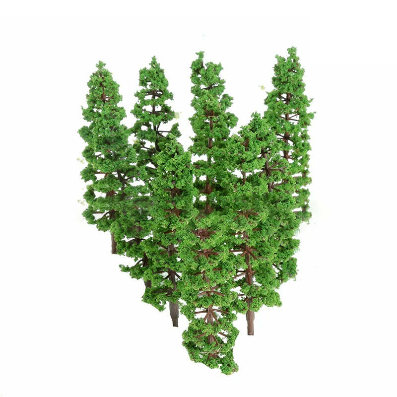 10pcs Simulation Pine Trees Model Tree Set Create An Ideal Train Railway Layout Miniature Model Tree DIY Landscape Crafts