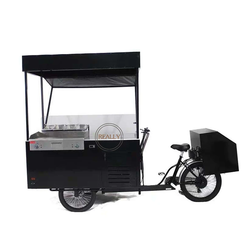 Mobile Hot Dog Retail Bike Adult Snack Vending Cart Electric Freezer Tricycle for Sale