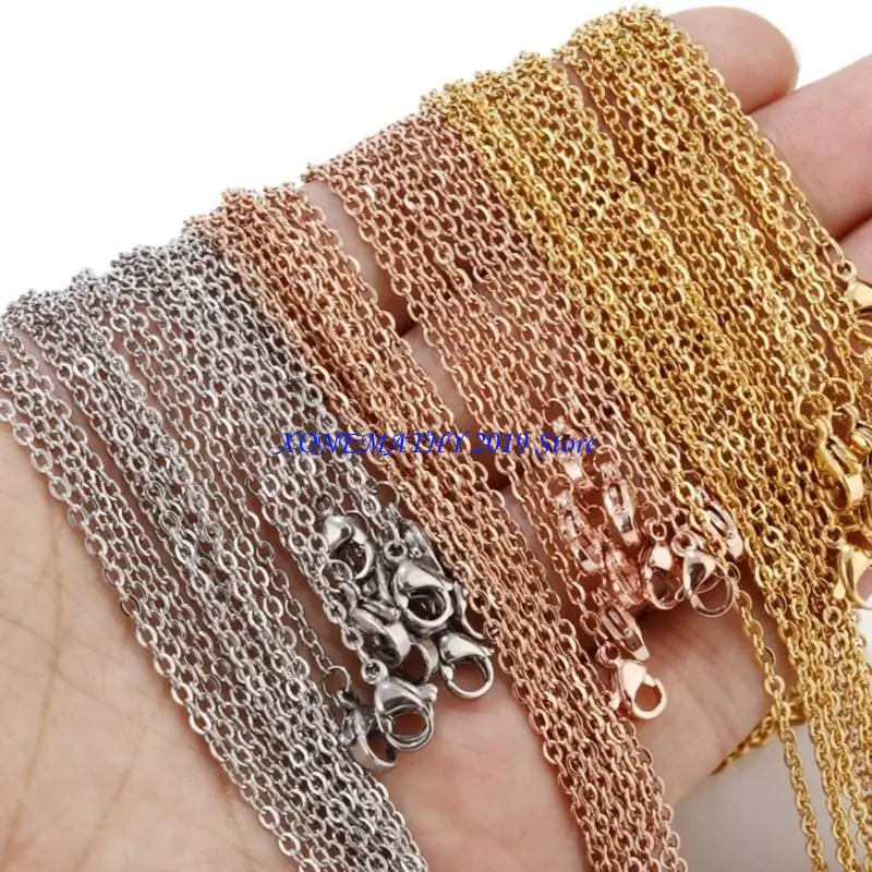 

F42F 10 шт., цепочка для ожерелья с застежками в виде когтей омара, плоская О-цепочка, аксессуары для ожерелья