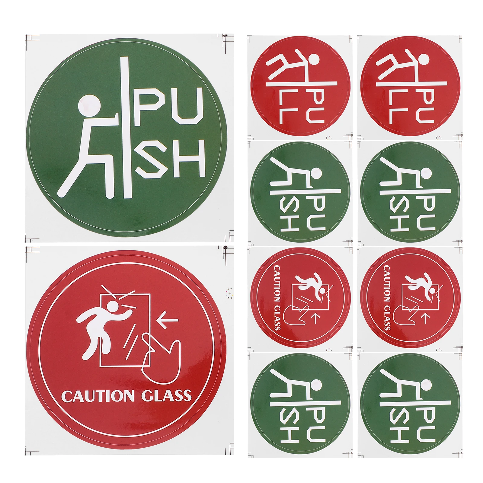 

36pcs Caution Glass Door Stickers Anti-Collision Warning Push Labels Instructional Decals Office Store Signage Business Sliding