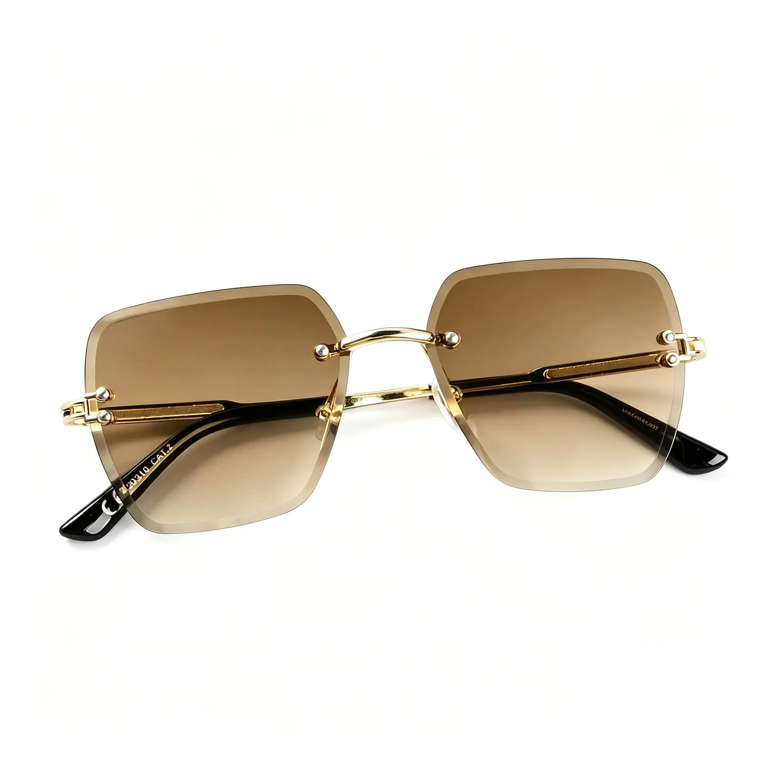 Quadratische randlose Sonnenbrille, modische Brille für Damen und Herren, Sommer-Sonnenschutz mit Farbverlauf für Urlaub, Strand, Reisen – Detail 4