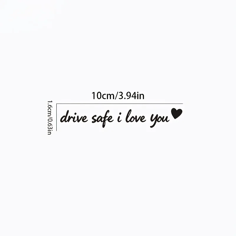 6Pcs 2D Flat Drive Safe I Love You Heart Vinyl Sticker, Decal for Car Mirror Laptop Cup Decor, Holiday Gift