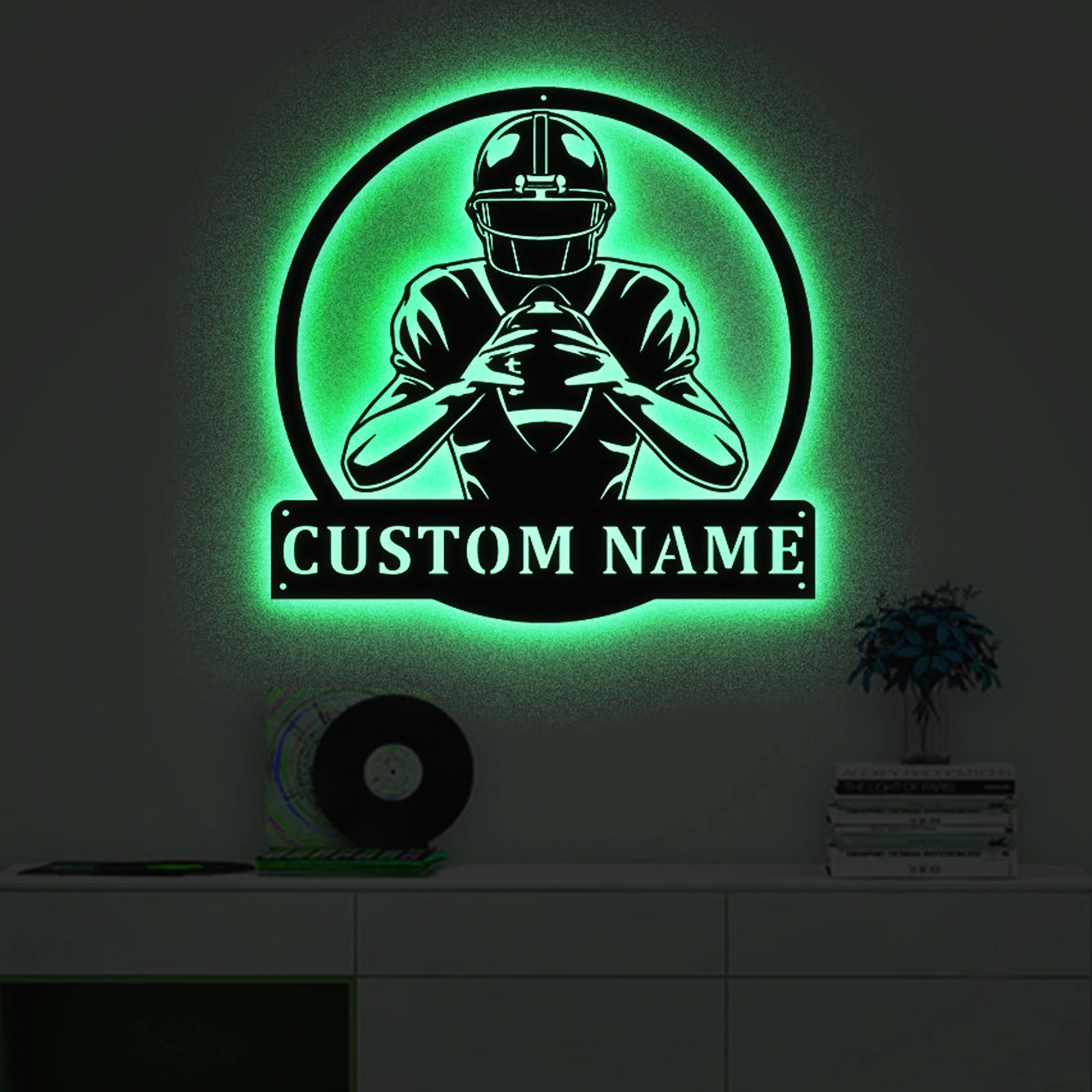 Personalized Rugby LED Neon Wall Lamp Custom Your Name Football Metal Neon Light for Home Room Game Room Wall Decoration