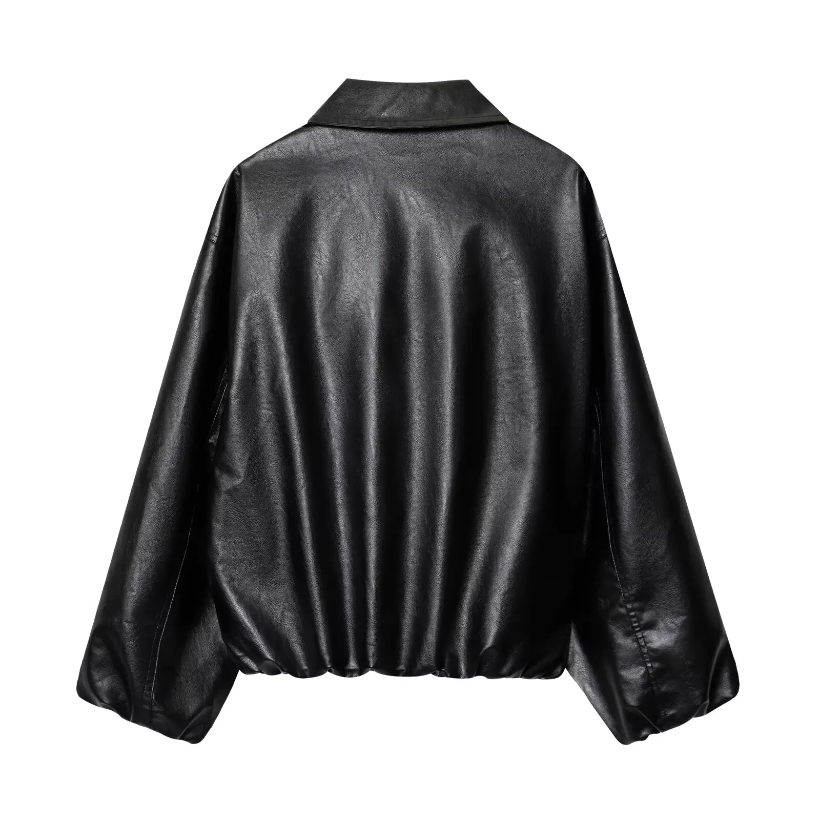 JNLEAOG Women's Faionable Pilot Jaet Coat Autumn New Sle Windproof Versatile Synthetic Leather ort Outerwear