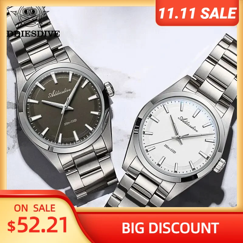 ADDIESDIVE Luxury Brand Man Women Couple Wrist Watches Fashion Luminous Stainless Strap Waterproof Romantic Lover Quartz Watch