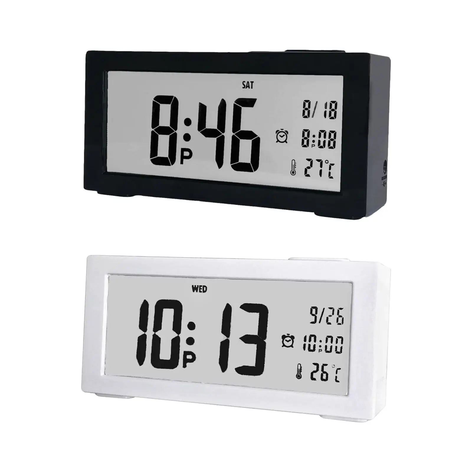 Digital Clock Table Decor Kids Adults 12/24H Display LCD Snooze Bedroom Beside