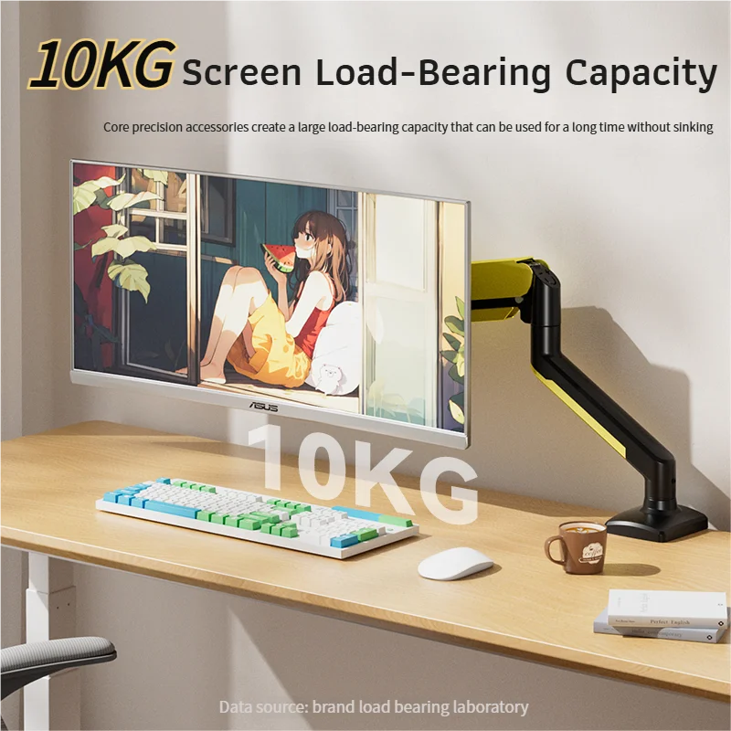 Verstellbare einzelne Monitorhalterung, Desktop-Halterung, 17–35 Zoll, Computer-Monitorarm, einzelner Monitorständer, Belastung 2–10 kg, VESA 75/100 mm
