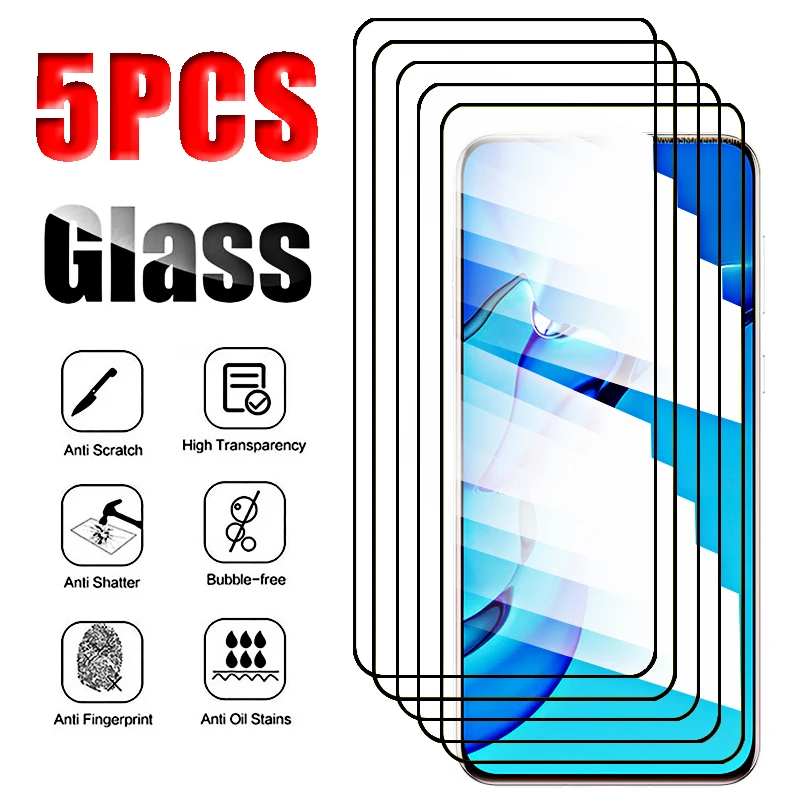 5Pcs Full Cover Tempered Glass for Oppo Reno8 Lite Screen Protector for Reno 8 Lite Camera Glass Reno8 Z Pro Plus 5G 4G Glass