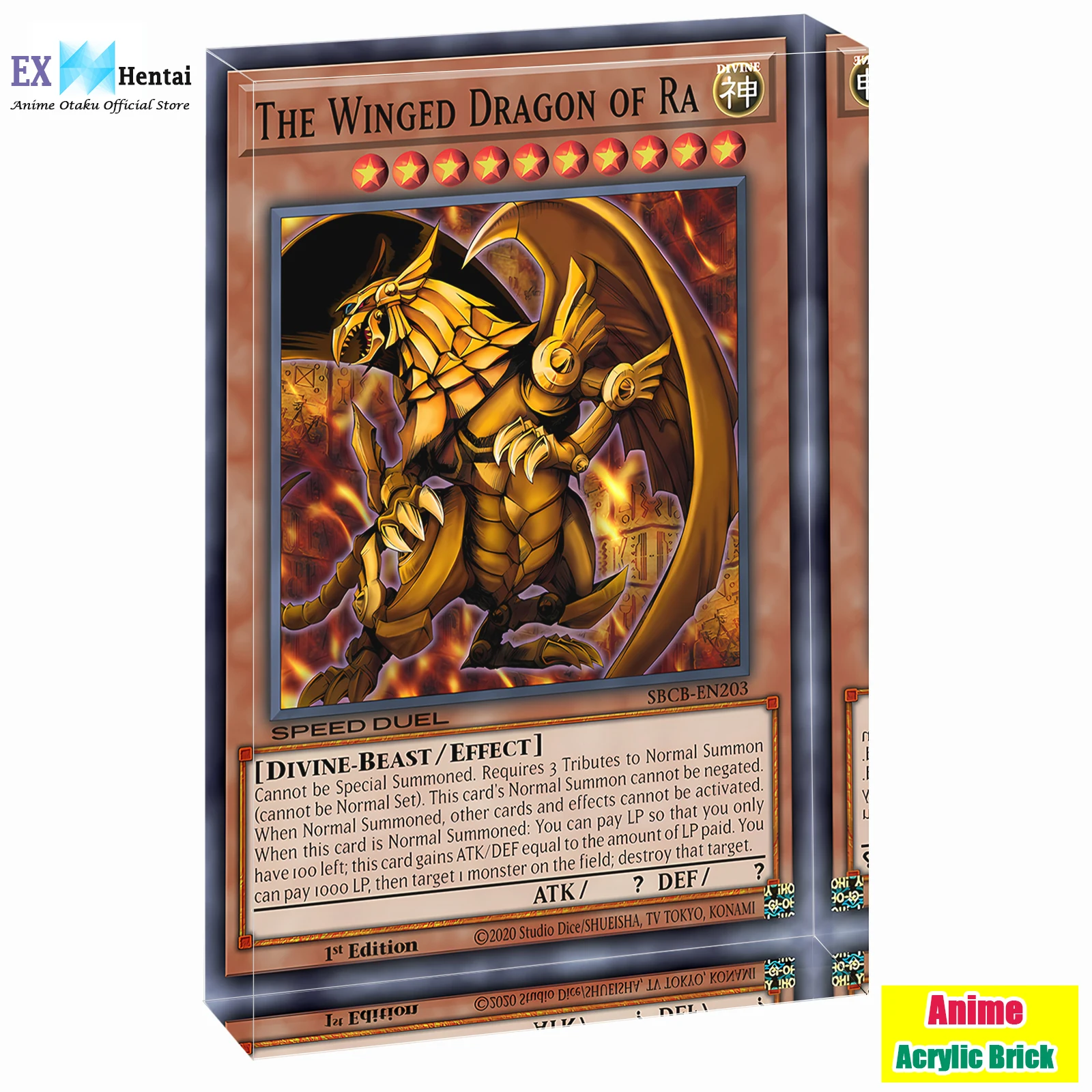 

Winged Dragon of Ra Acrylic Block, Egyptian God Anime Art,Yu-Gi-Oh TCG Collectible Monster Card, Gamer Room Decor Gift for Men