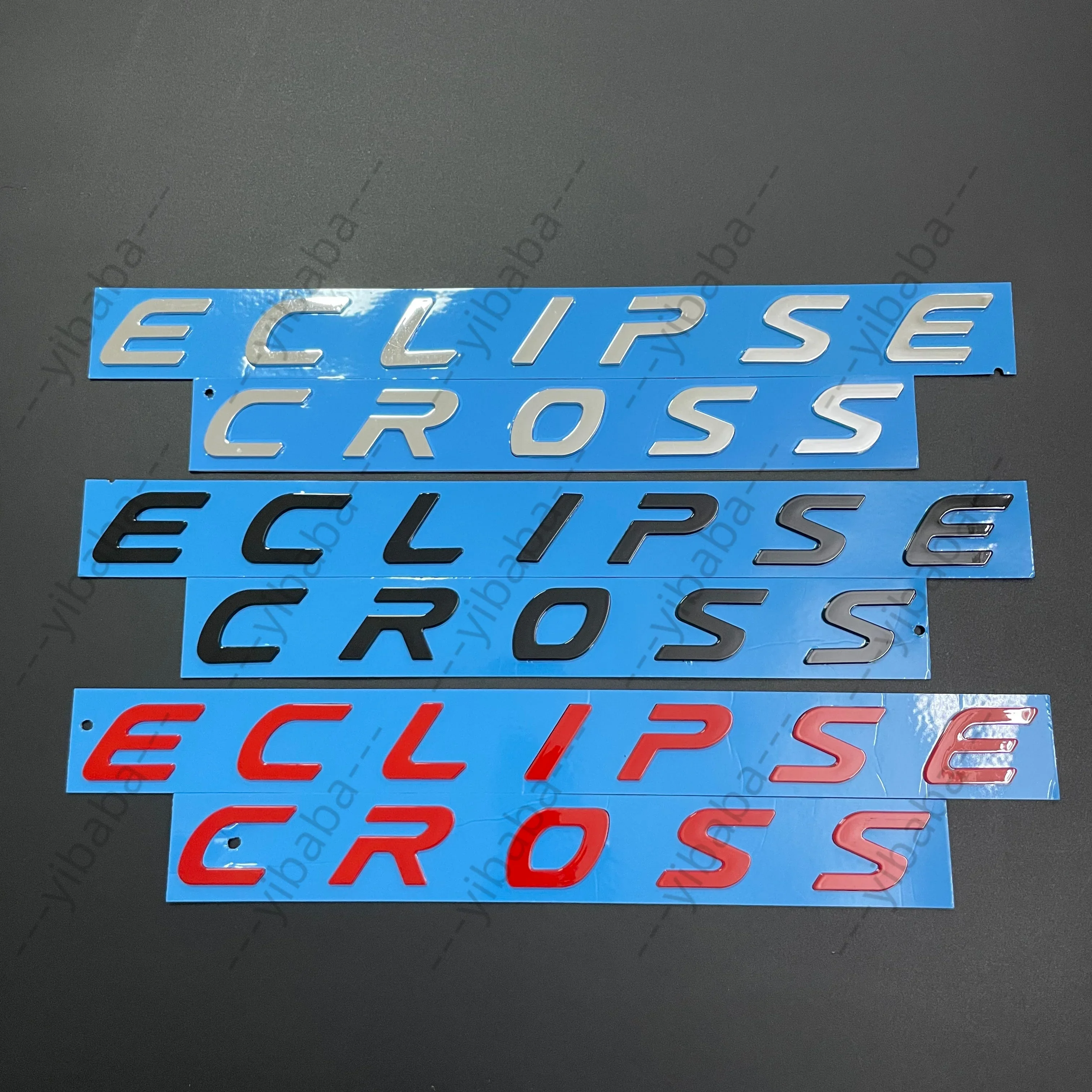 3D ECLIPSE CROSS Car Emblem Badge, Chrome Silver Gloss Black Gloss Red ABS Rear Trunk Side Fender Sticker For Mitsubishi Eclipse