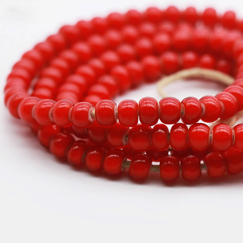 Takahashi Goros Red White Core Glass Beads Loose Beads Necklace Bracelet