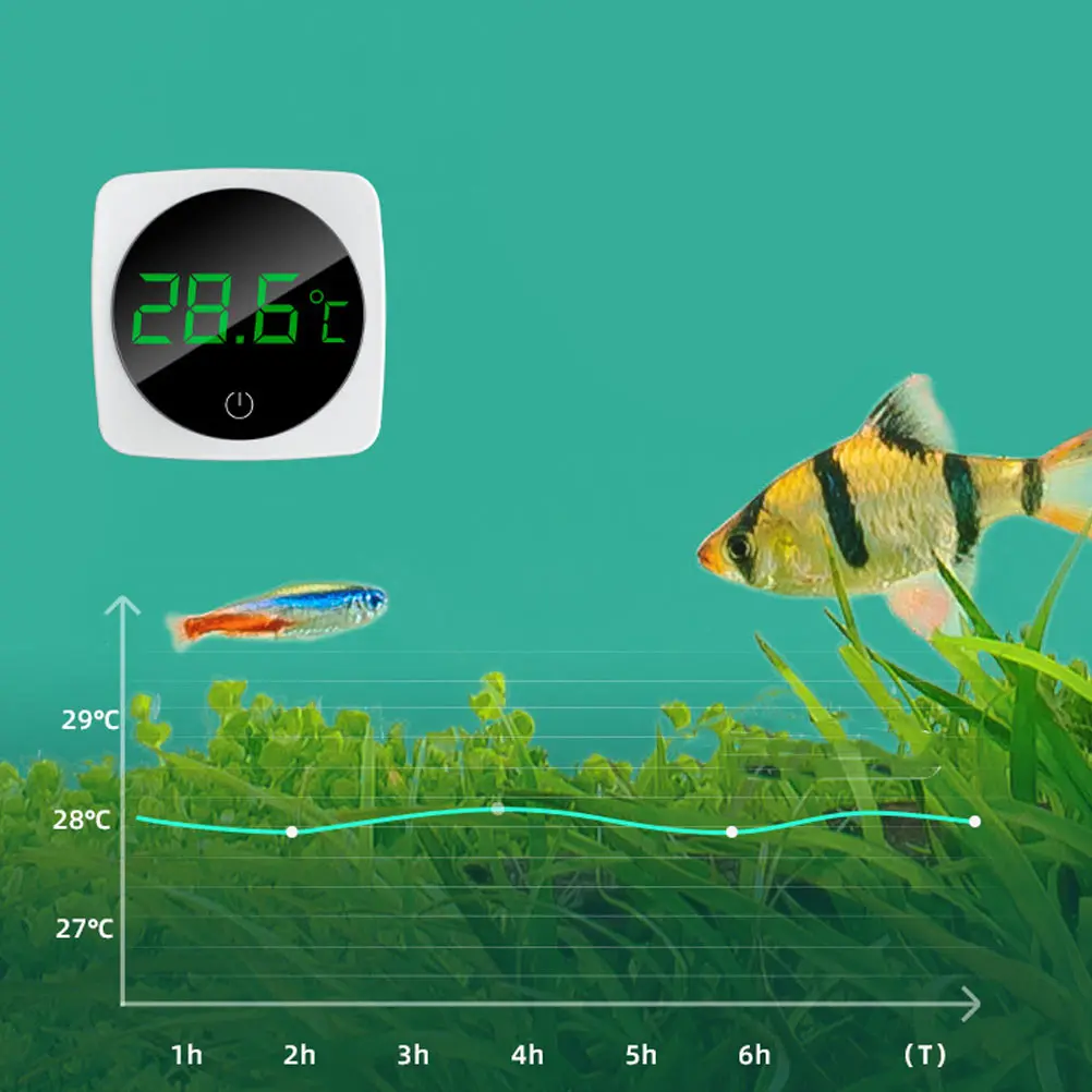 

1pc Digital Water Thermometer 0-60℃ Temperature Measure LED Display Screen Plastic Aquarium Fish Tank Electronic Pet Supplies