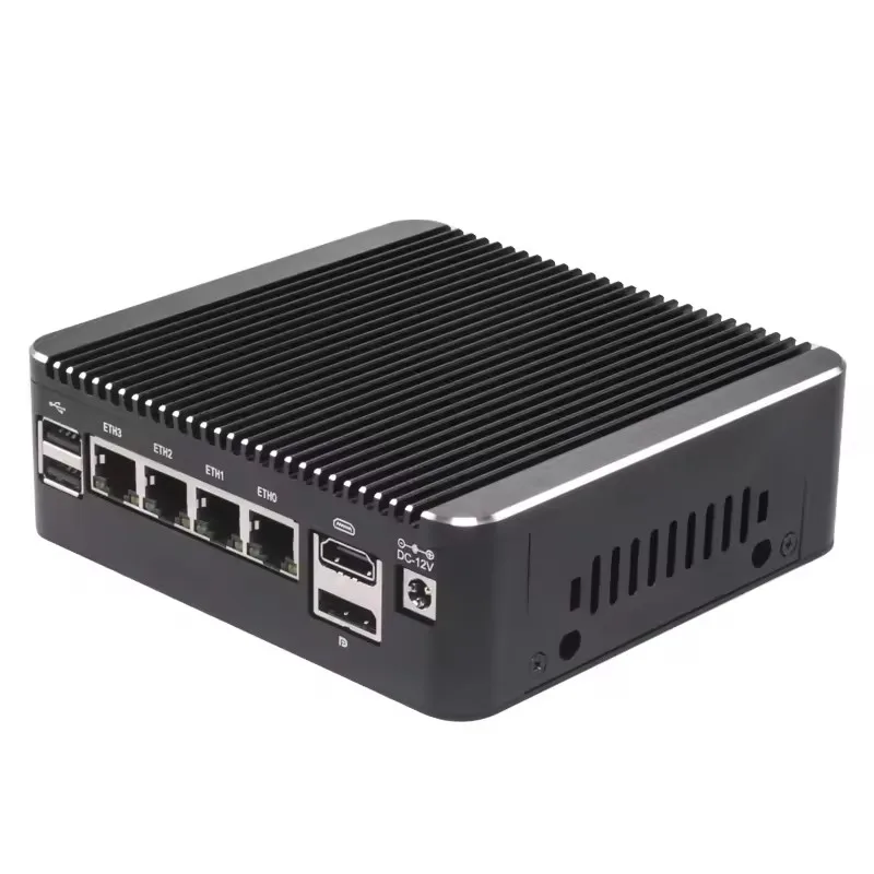 Topton 12th Gen Intel N100 2.5G Soft Router 4x i226-V LAN 1*COM RJ45 Bezwentylatorowy Mini PC Firewall Komputer Type-C pfSense PVE ESXi