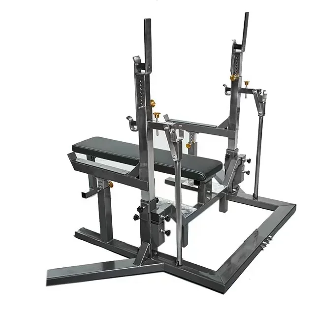 

Bench Press Home Fitness Gym Equipment Commercial Black Strength Training Weight Lifting Half Power Rack Squat Rack with Bench