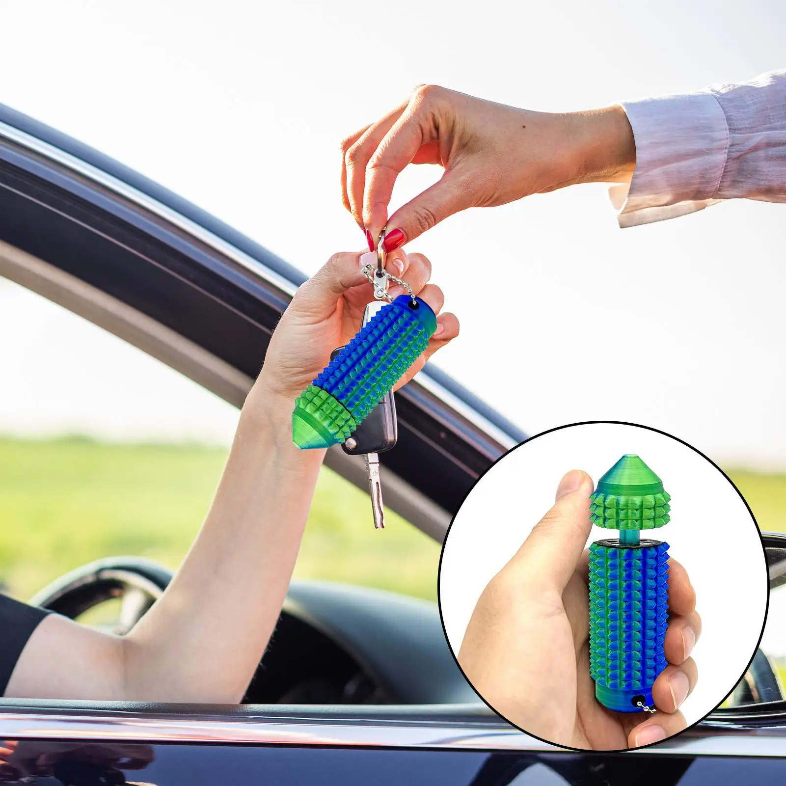 Spiky Fidget Toys Kids 3D Printed Spiky Fidget Keychain Calming Tools Stocking Stuffers for Toddler Children Men Women Travel