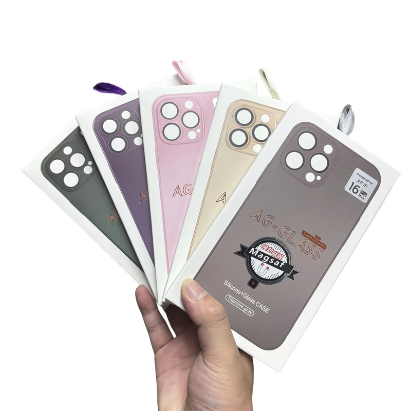 Новый чехол для телефона из матового стекла AG для iPhone 16, 15, 14, 13, Pro Max Plus, чехол для телефона Magsafe с объективом камеры, пленка корпуса, розничная коробка