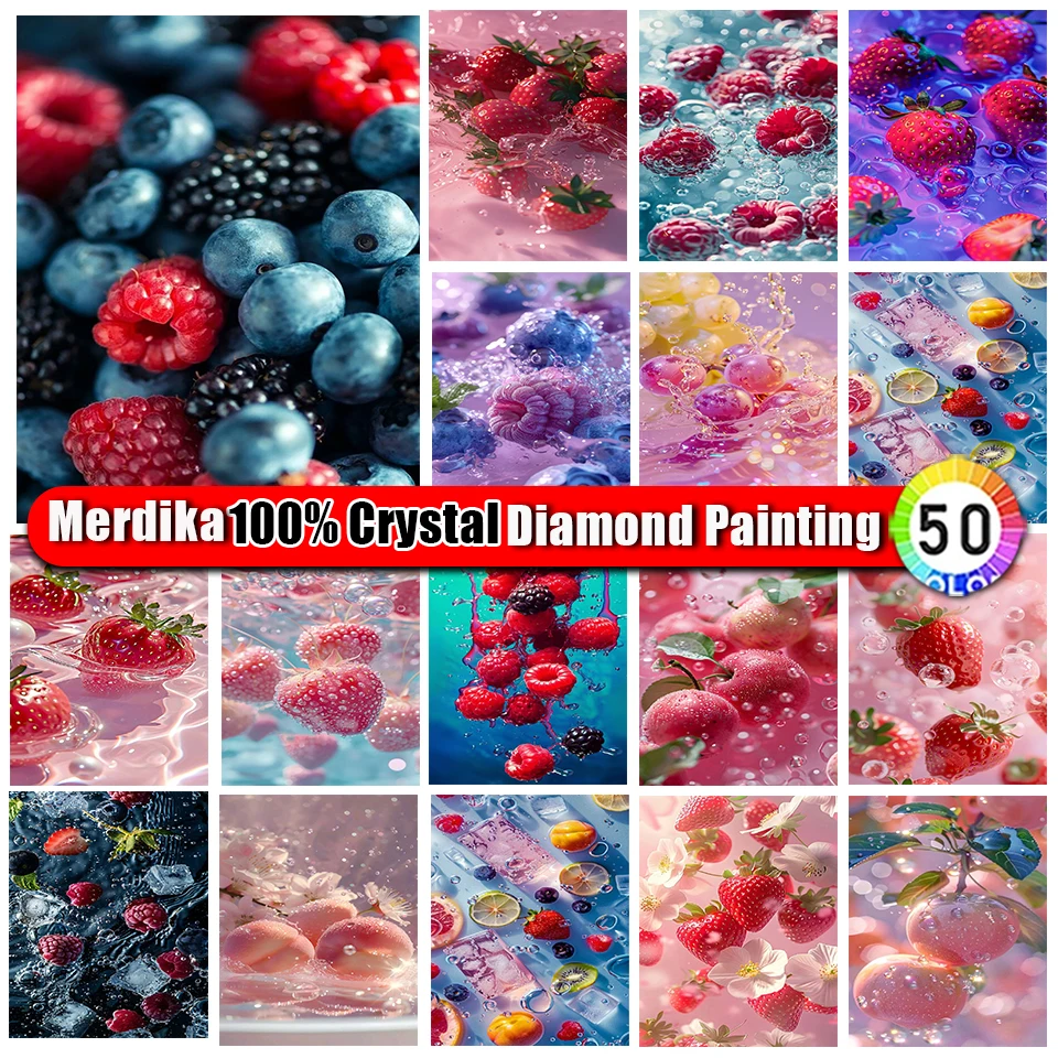 

100% Crystal Diamond Painting Landscape Pictures Fruit Full Drill Handwork Diamond Mosaic Scenery Rhinestones Picture Gift